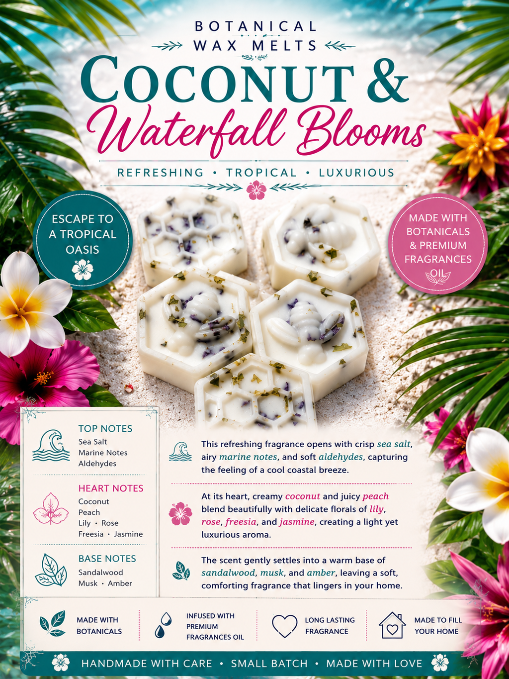 Coconut & Waterfall Blooms Wax Melts