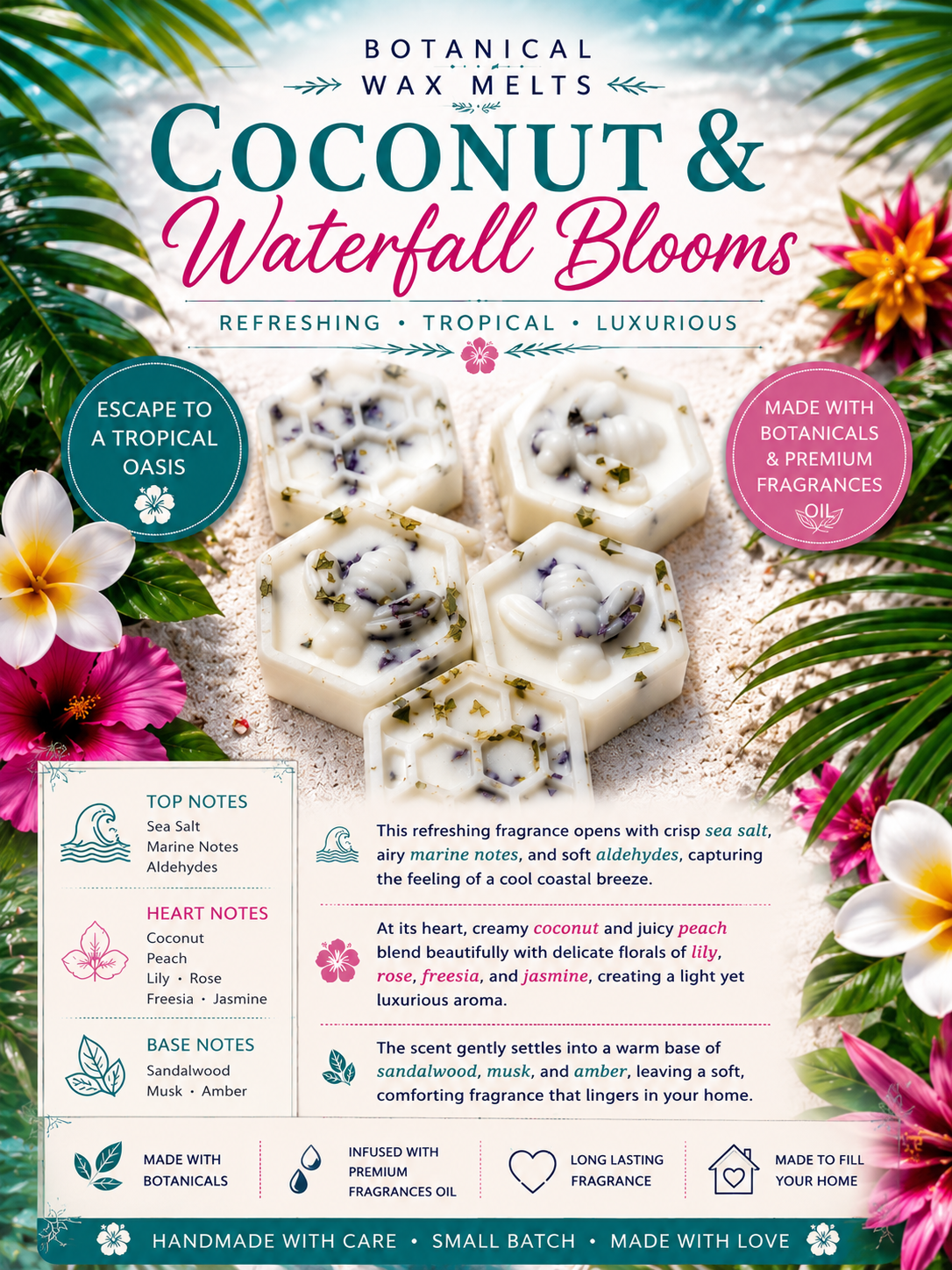 Coconut & Waterfall Blooms Wax Melts